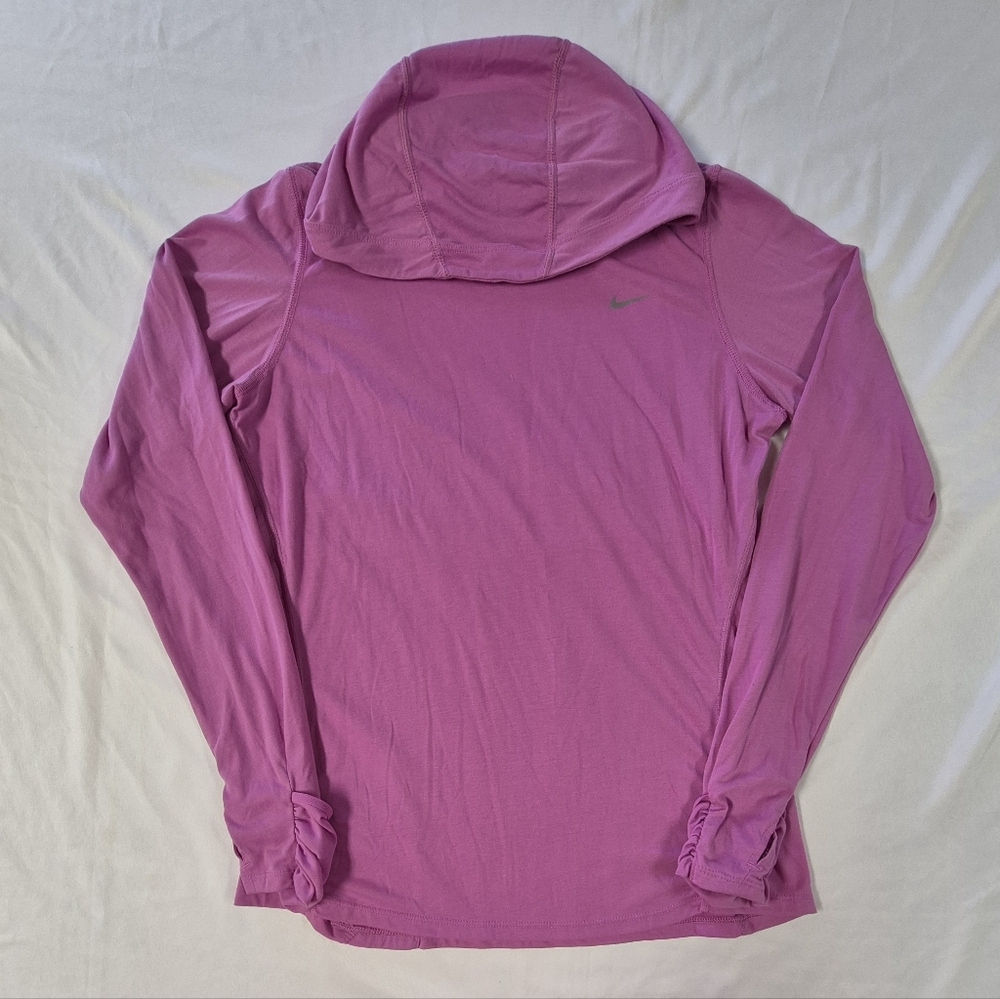 Nike Women Dri Fit M Purple Soft Hand Running Shirt Hoodie Lightweight 634812